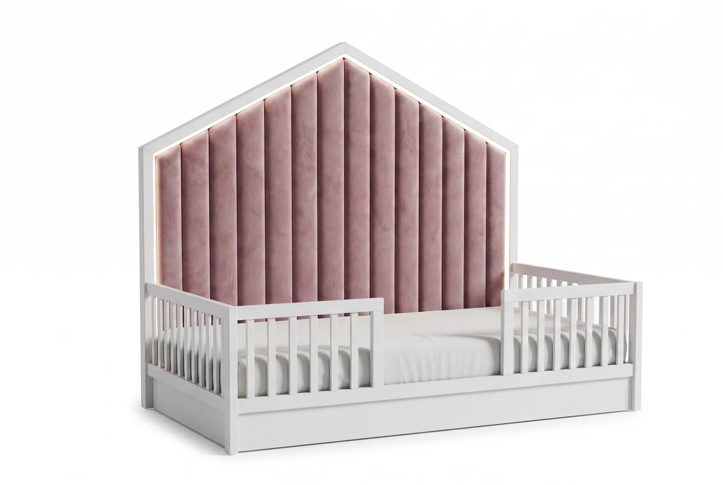 FENCE Upholstered Montessori House Bed
