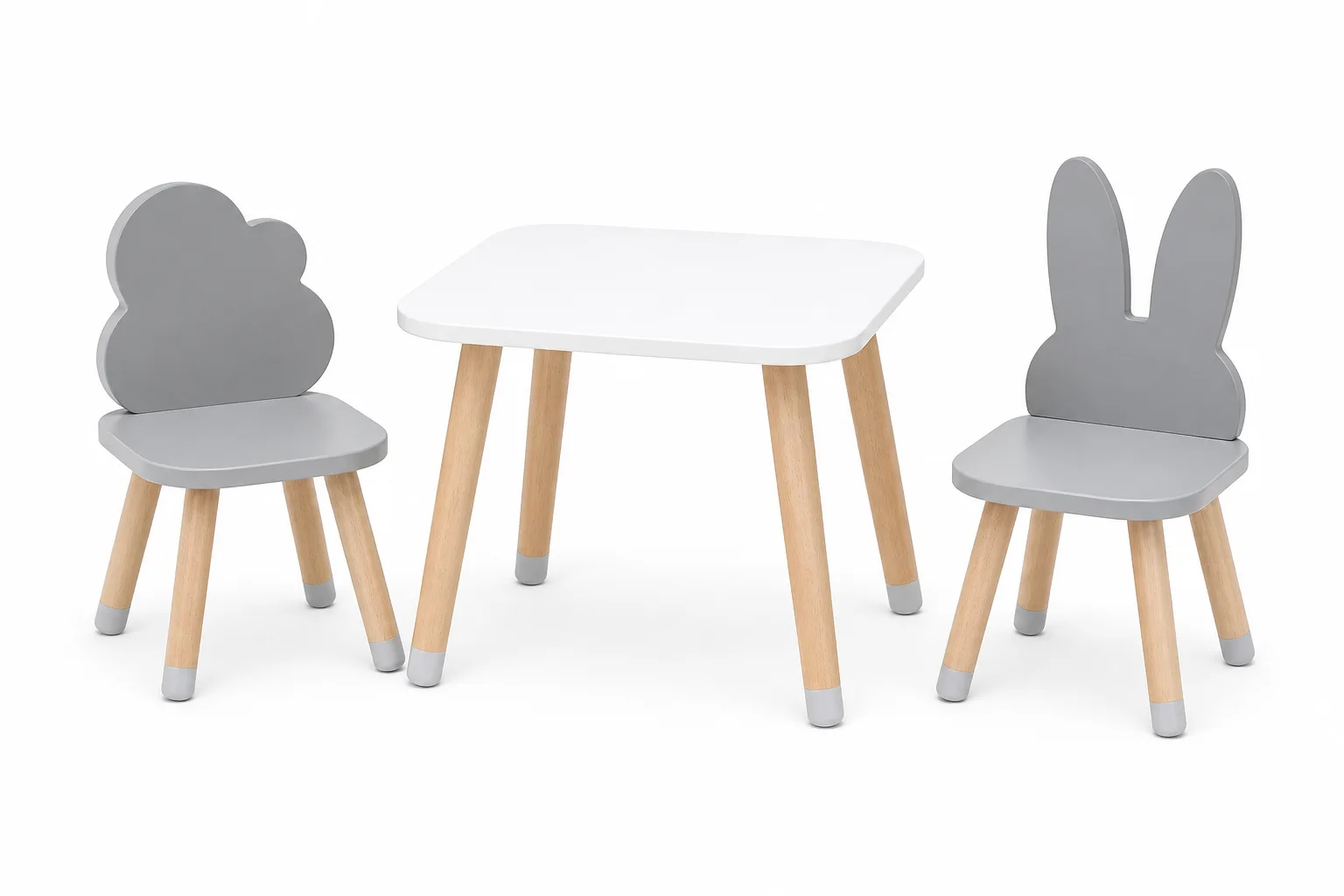 Set Masuta si 2 scaunele PLAY TIME Gri