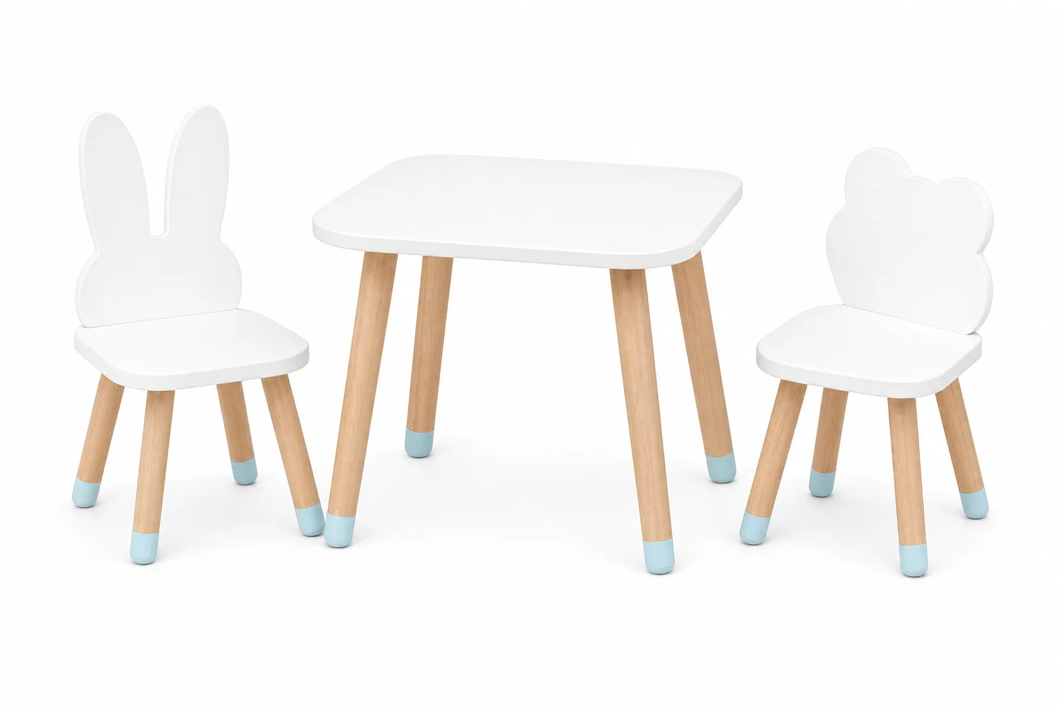 Set Masuta si 2 scaunele PLAY TIME Alb